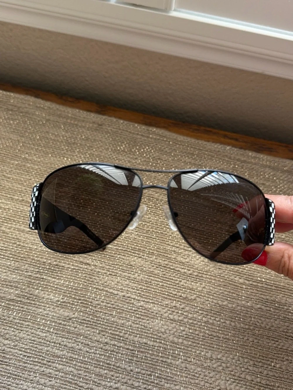 Ed Hardy Black Sunglasses with Logo Accent crystal stones.